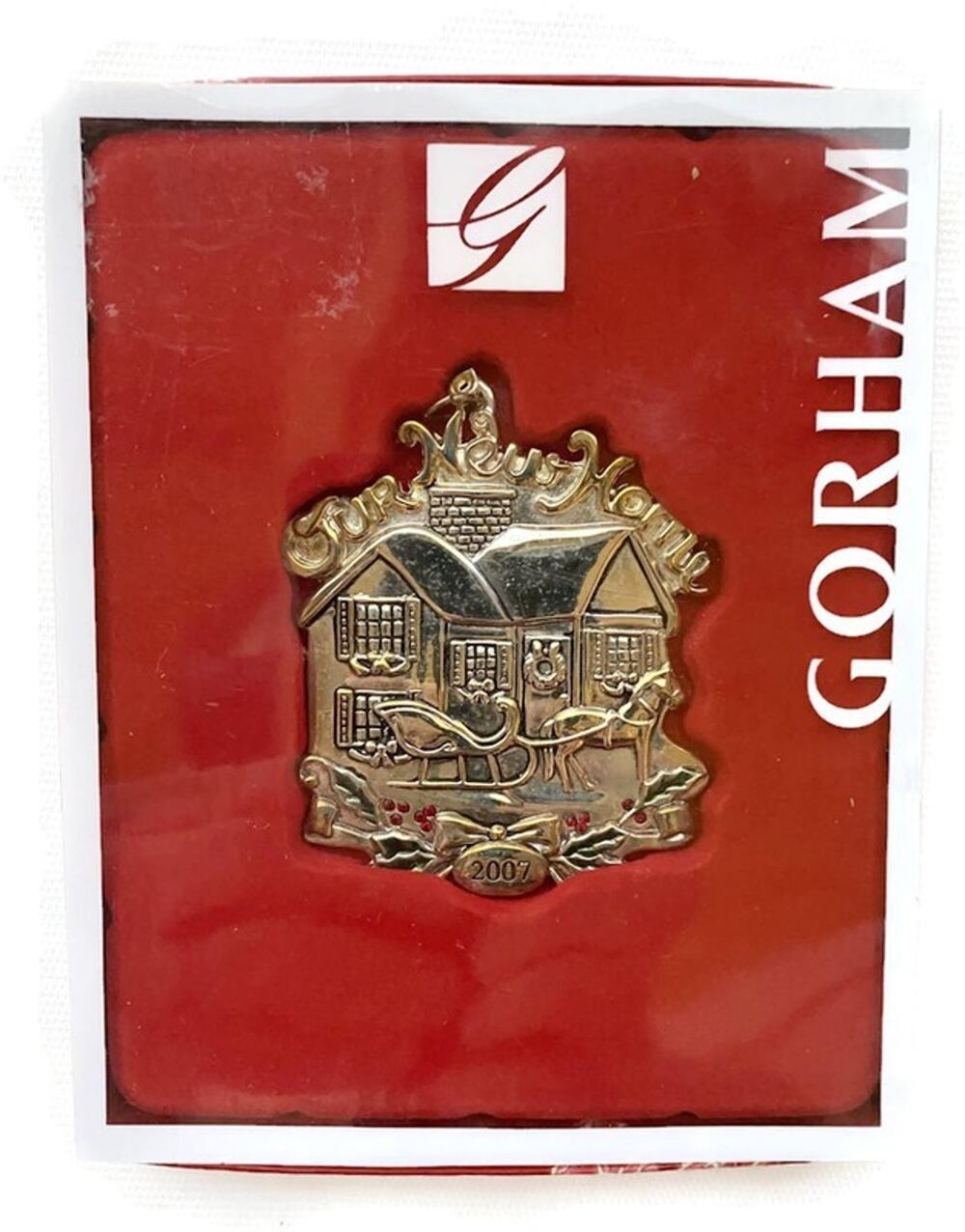 Gorham Our New Home 2007 Christmas Tree Ornament Silver New in Box 2.5x3